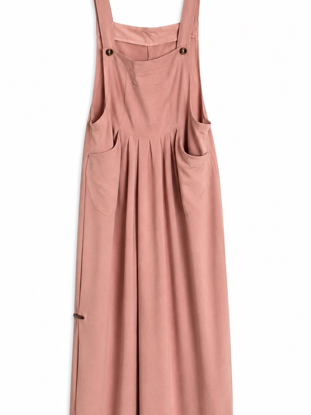 SHEIN Blush Pink Sleeveless Pleated Jumpsuit with Side Pockets
